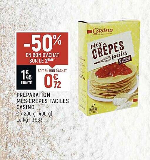 préparation mes crêpes faciles casino