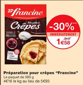 préparation pour crêpes "francine" -30% immédiatement