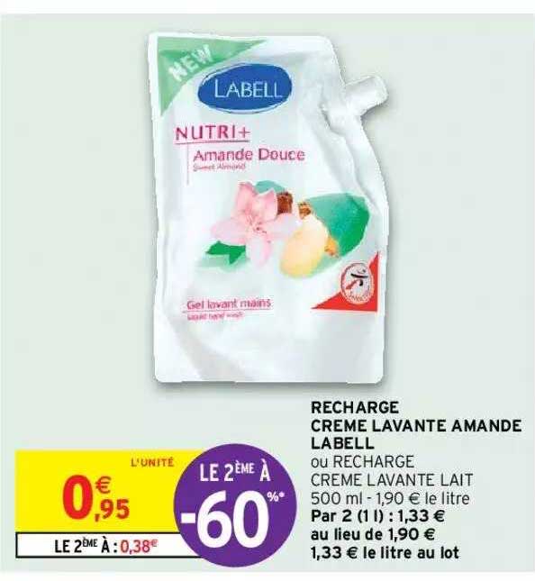 recharge crème lavante amande labell
