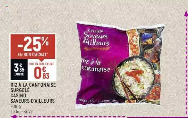riz à la cantonaise surgelé casino saveurs d'ailleurs