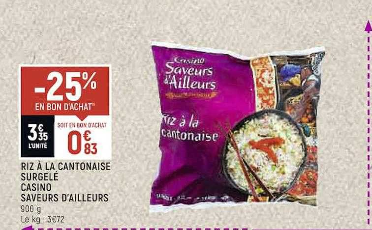 riz à la cantonaise surgelé casino saveurs d'ailleurs