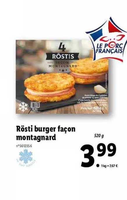 Rösti Burger Façon Montagnard