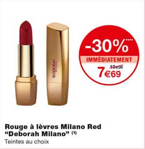rouge à lèvre milano red "deborah milano" -30% immédiatement