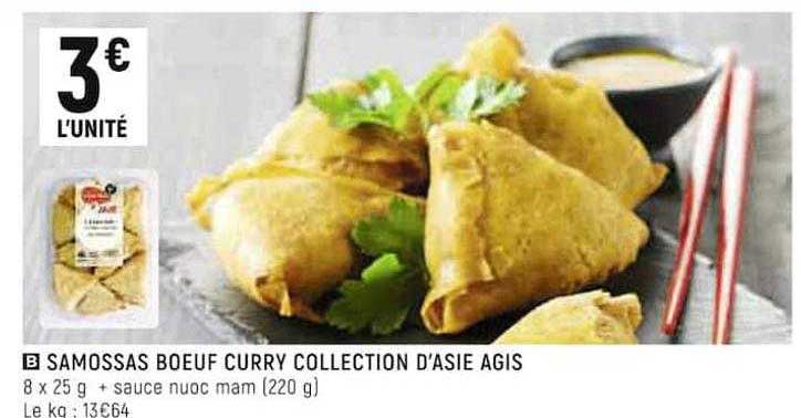 samossas boeuf curry collection d'asie agis