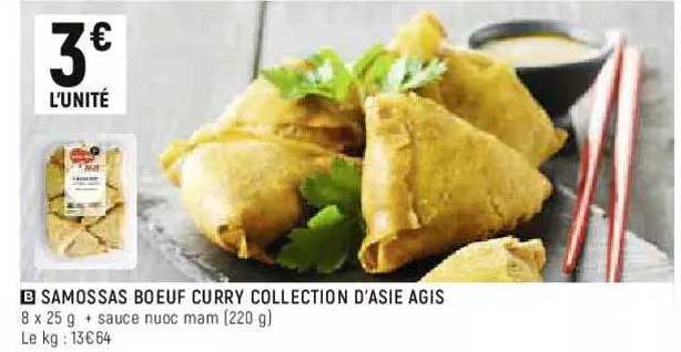 samossas bœuf curry collection d'asie agis