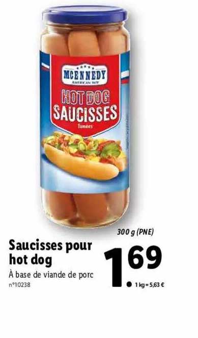 saucisses pour hot dog mcennedy