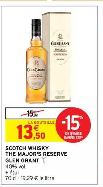 scotch whisky the major's reserve glen grant