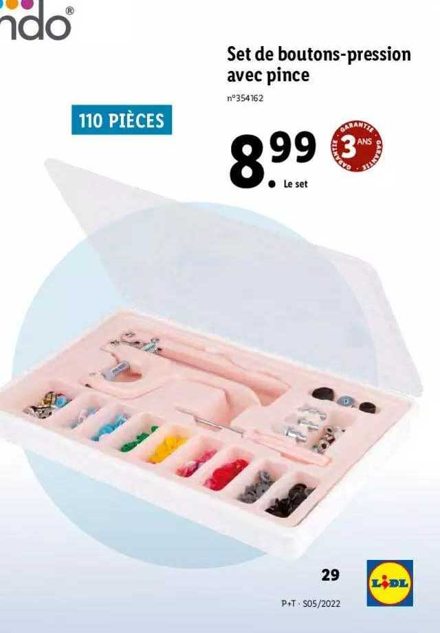 Set De Boutons-pression Avec Pince