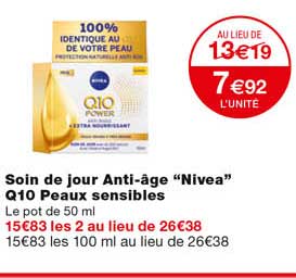 soin de jour anti-âge "nivea" q10 peaux sensibles