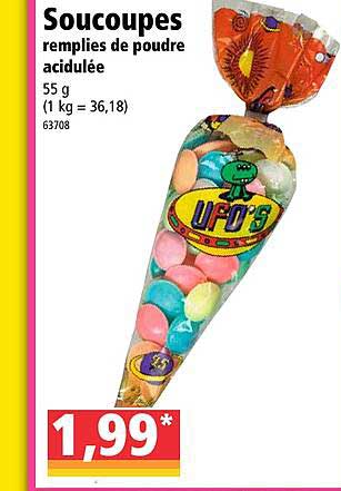 soucoupes remplies de poudre acidulée