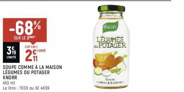 soupe comme à la maison légumes du potager knorr