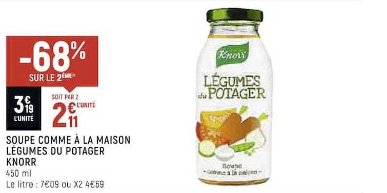 soupe comme à la maison légumes du potager knorr