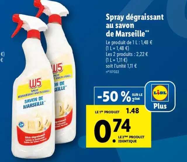 Spray Dégraissant Au Savon De Marseille W5