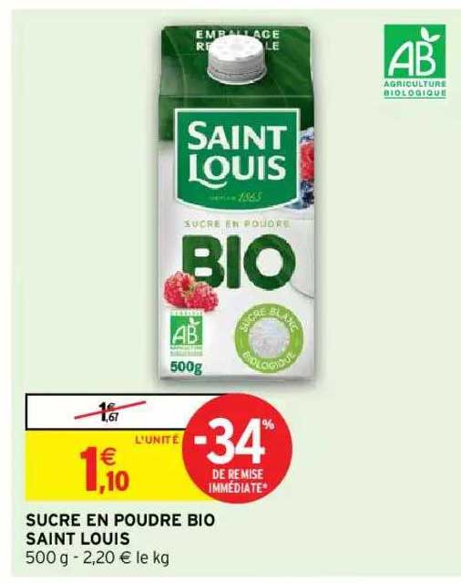 sucre en poudre bio saint louis