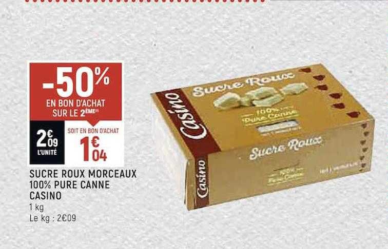 sucre roux morceaux 100% pure canne casino
