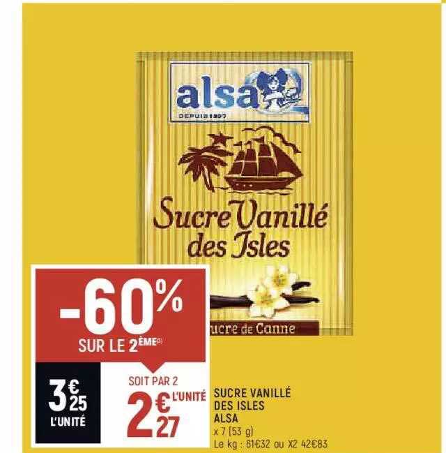 sucre vanillé des isles alsa