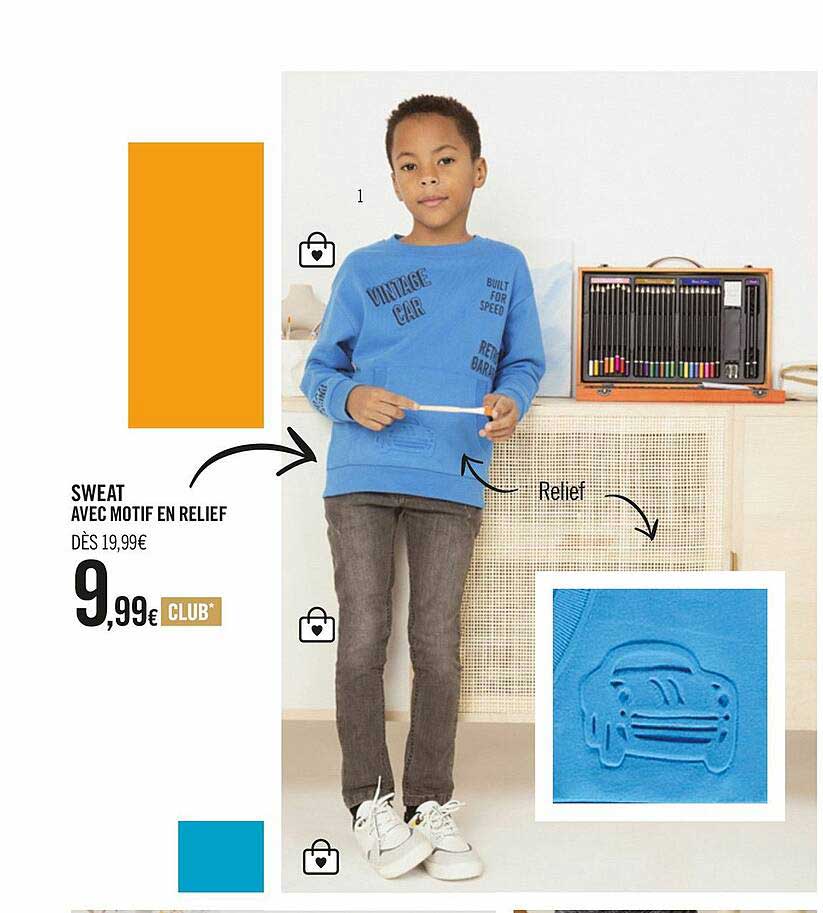 sweat avec motif en relief