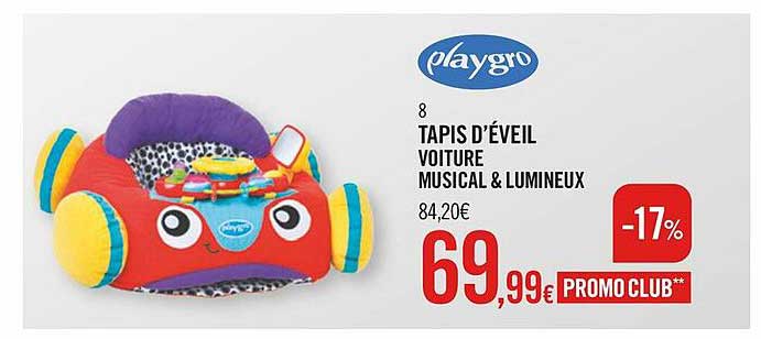 tapis d'éveil voiture musical & lumineux playgro