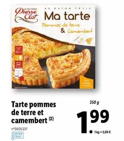 tarte pommes de terre et camembert pierre clot