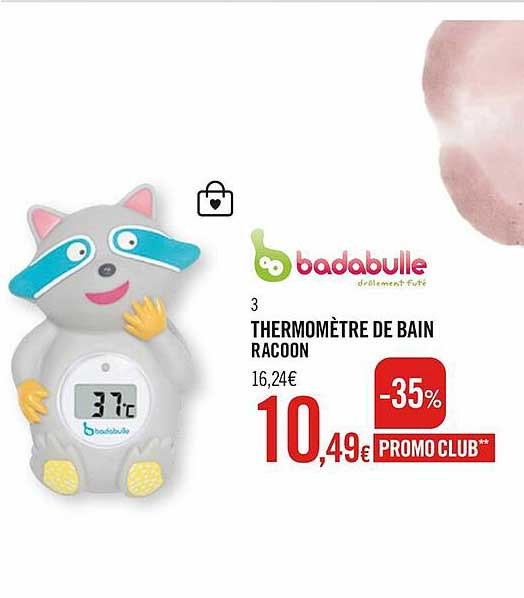 thermomètre de bain racoon badabulle