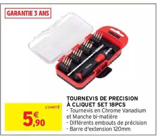 tournevis de précision à cliquet set 18 pcs