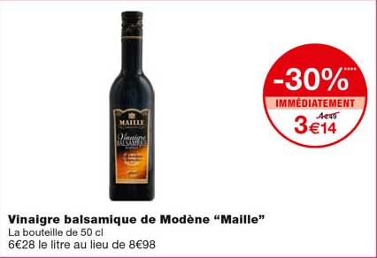 vinaigre balsamique de modène "maille" -30% immédiatement