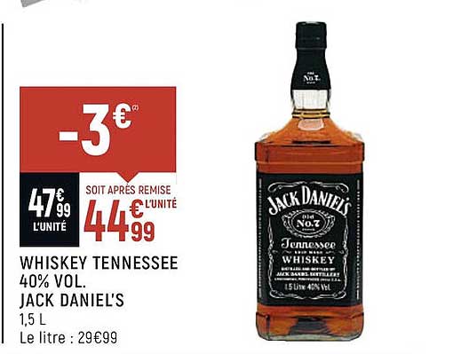 whiskey tennessee 40% vol. jack daniel's