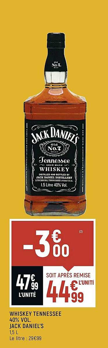 whiskey tennessee 40% vol. jack daniel's