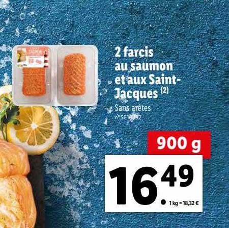 2 farcis au saumon et aux saint-jacques