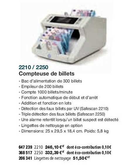 2110 - 2250 compteuse de billets