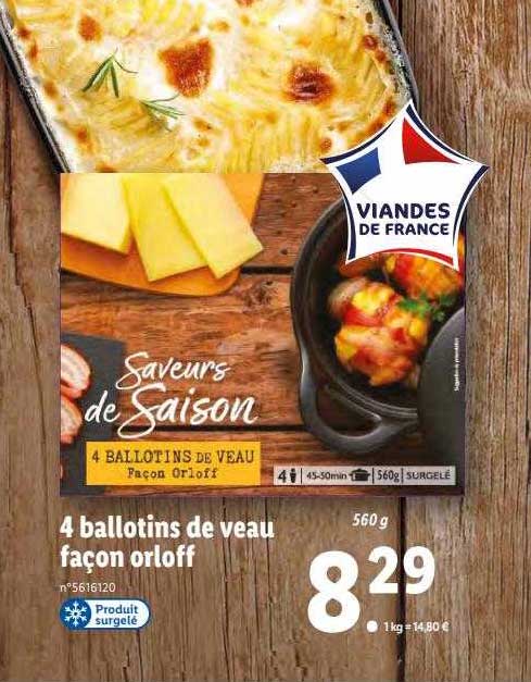 4 ballotins de veau façon orloff