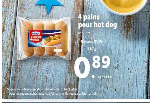 4 pains pour hot dog