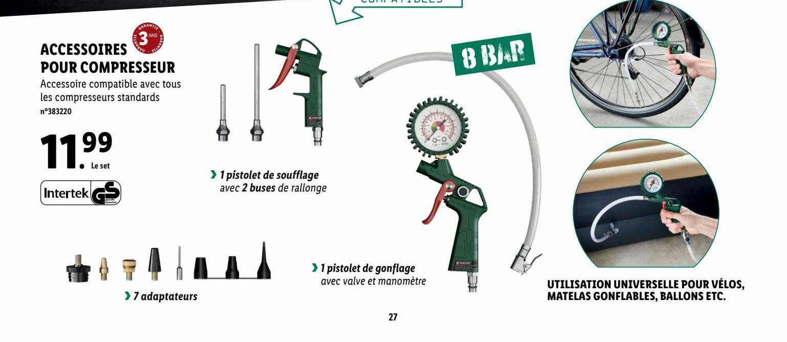 Accessoires Pour Compresseur Parkside