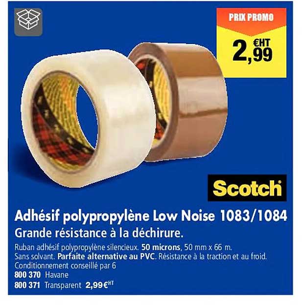 adhésif polypropylène low noise scotch