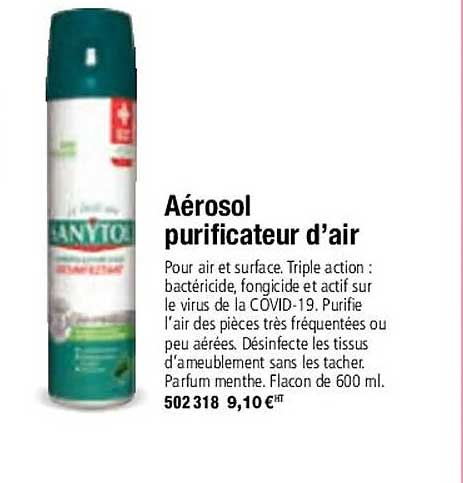 aérosol purificateur d'air