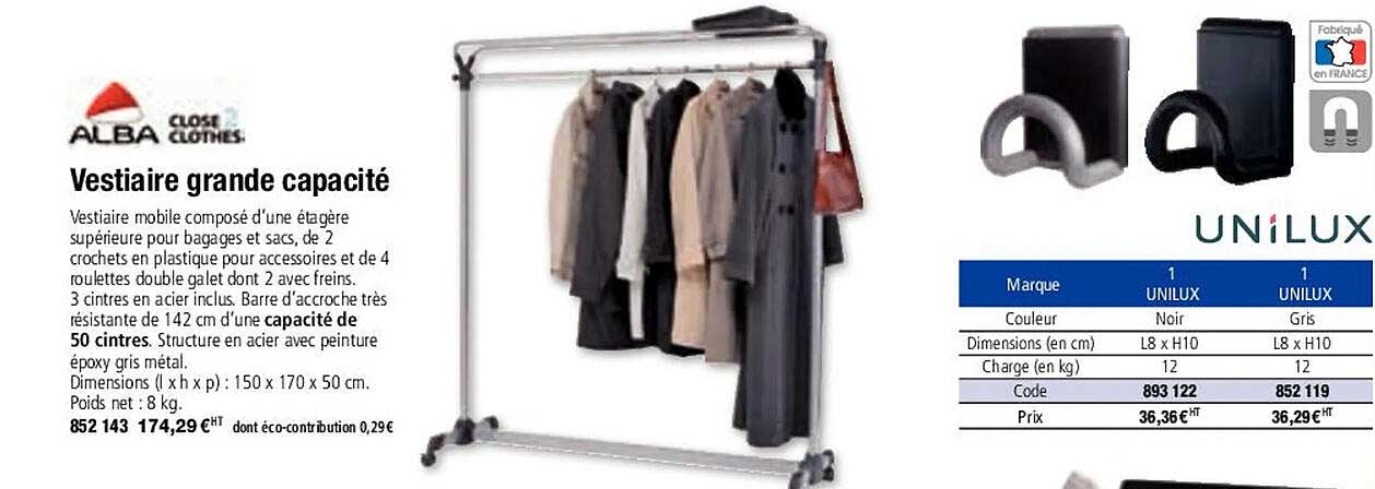 alba close clothes vestiaire grande capacité