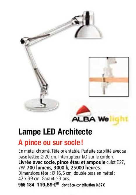 Alba Lampe Led Architecte