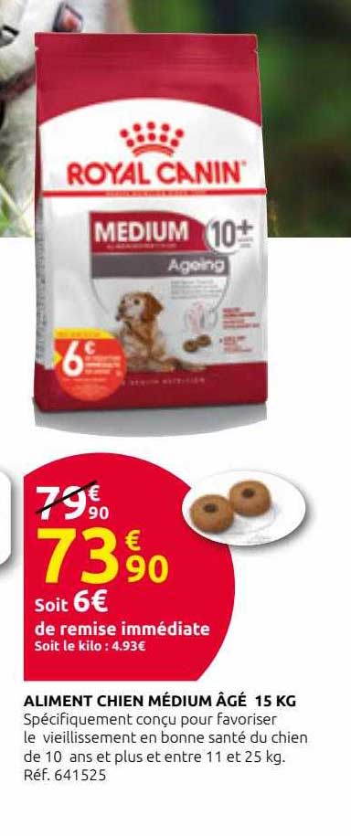 aliment chien médium âgé 15 kg royal canin