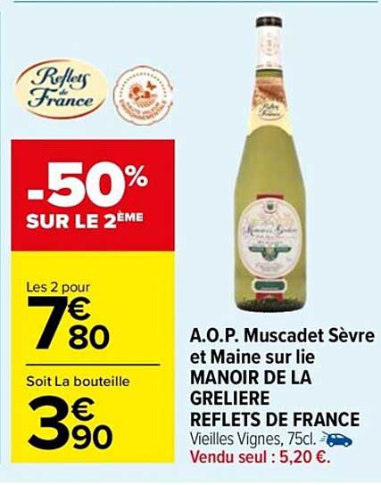 aop muscadet sèvre et maine sur lie manoir de la grelière reflets de france