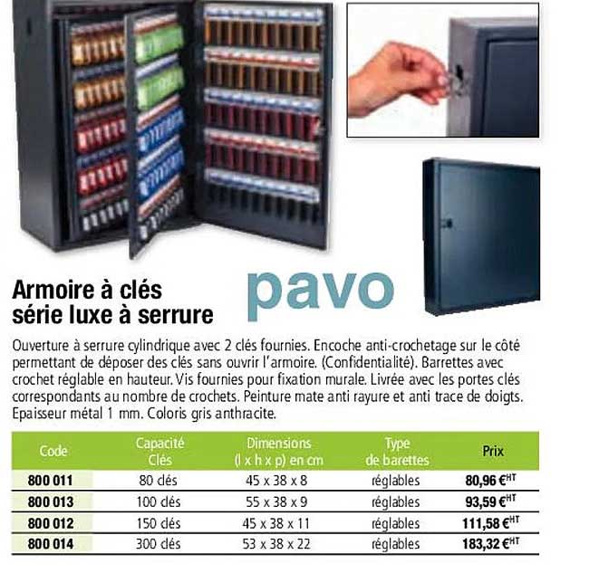 Armoire à Clés Série Luxe à Serrure