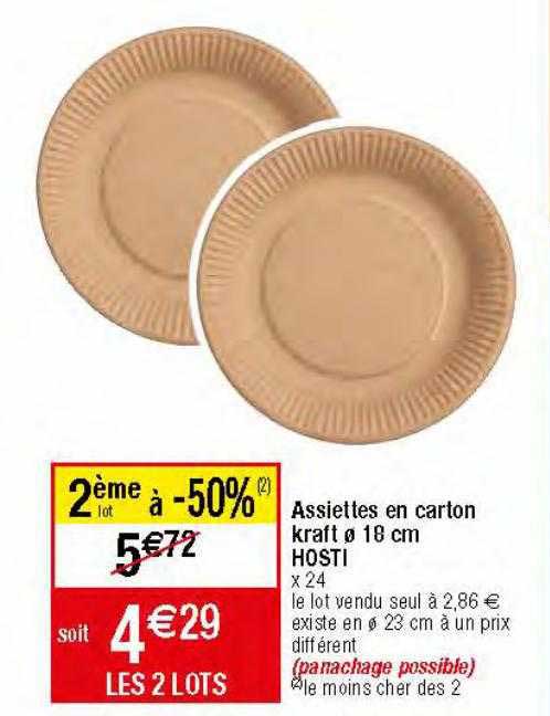 assiettes en carton kraft ø 18 cm hosti