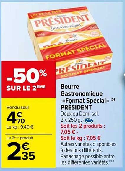 beurre gastronomique "format spécial" président