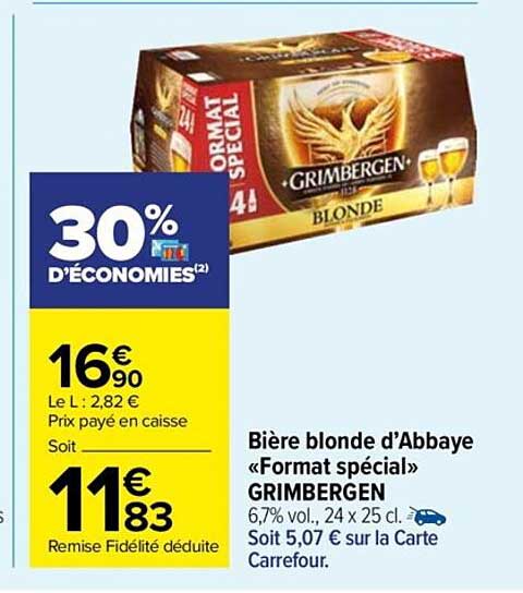 bière blonde d'abbaye "format spécial" grimbergen