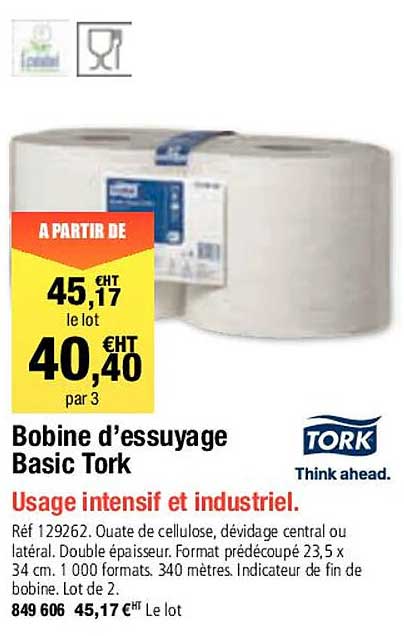 bobine d'essuyage basic tork