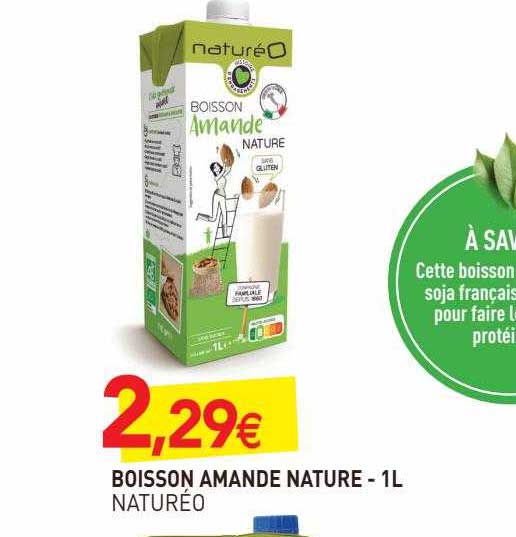 Boisson Amande Nature Naturéo - 1 L