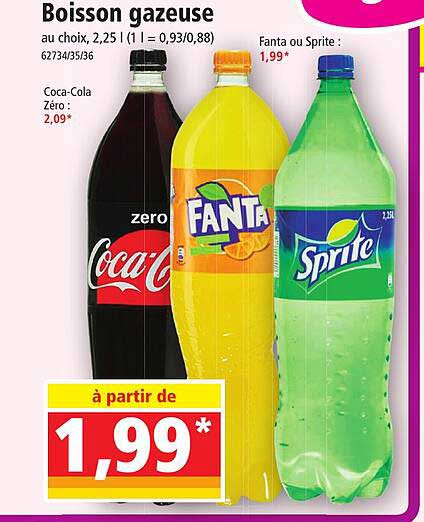 boisson gazeuse fanta, sprite, coca-cola
