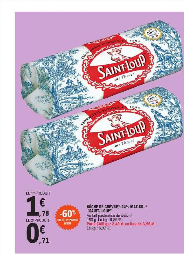 bûche de chèvre 24% mg saint-loup