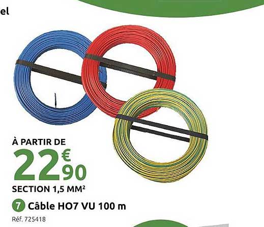 câble h07 vu 100 m