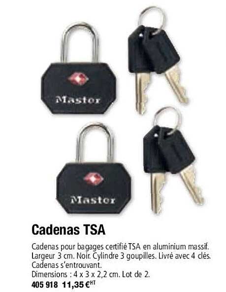cadenas tsa master