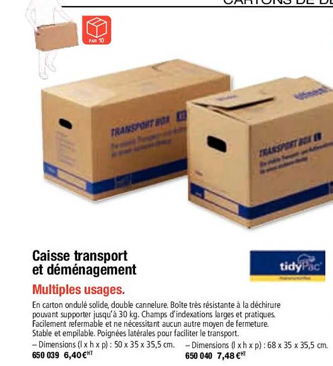 caisse transport et déménagement tidypac